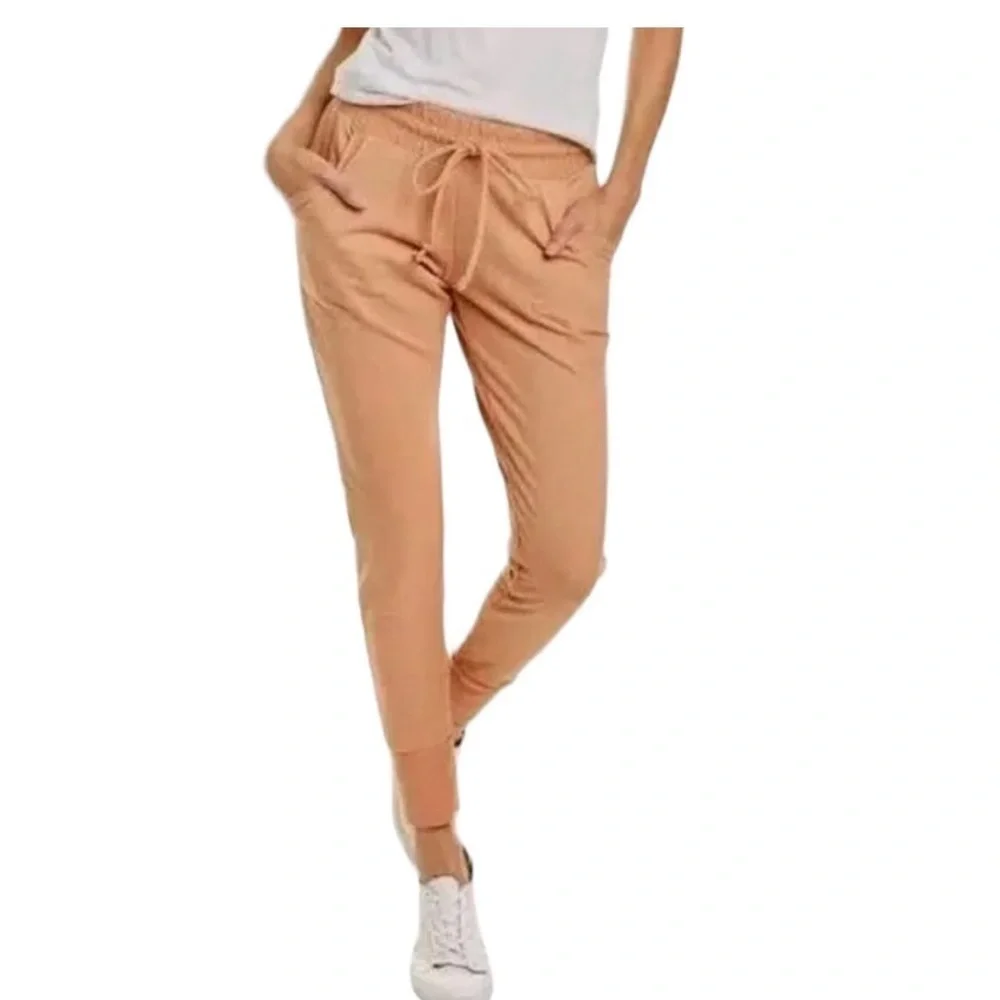 FREE PEOPLE MOVEMENT: Sunny Skinny Tie Waist Joggers Peach -Size Small - Picture 2 of 7